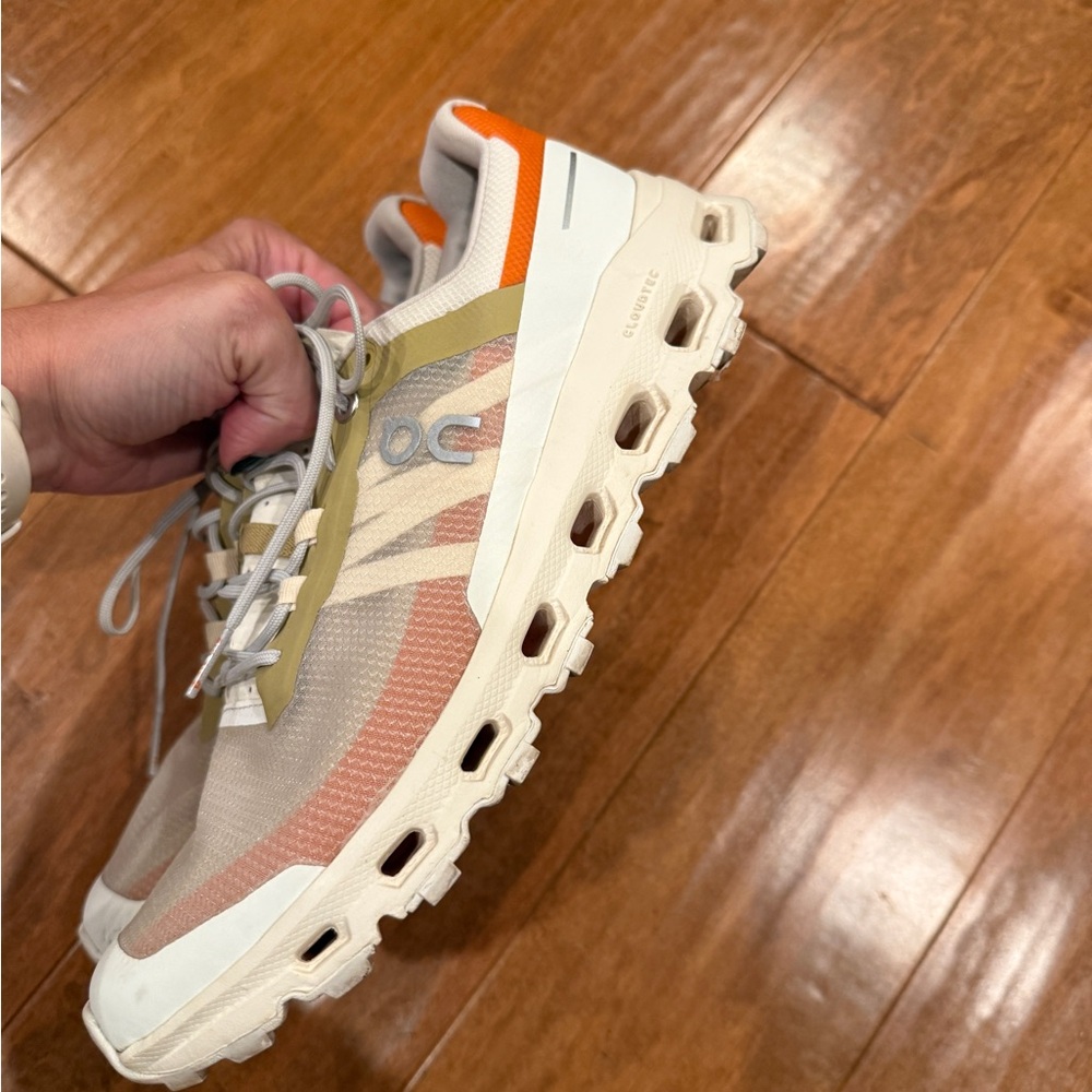 On Running Athletic Shoes - White, Orange, Yellow - Picture 2 of 4